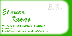 elemer kapas business card